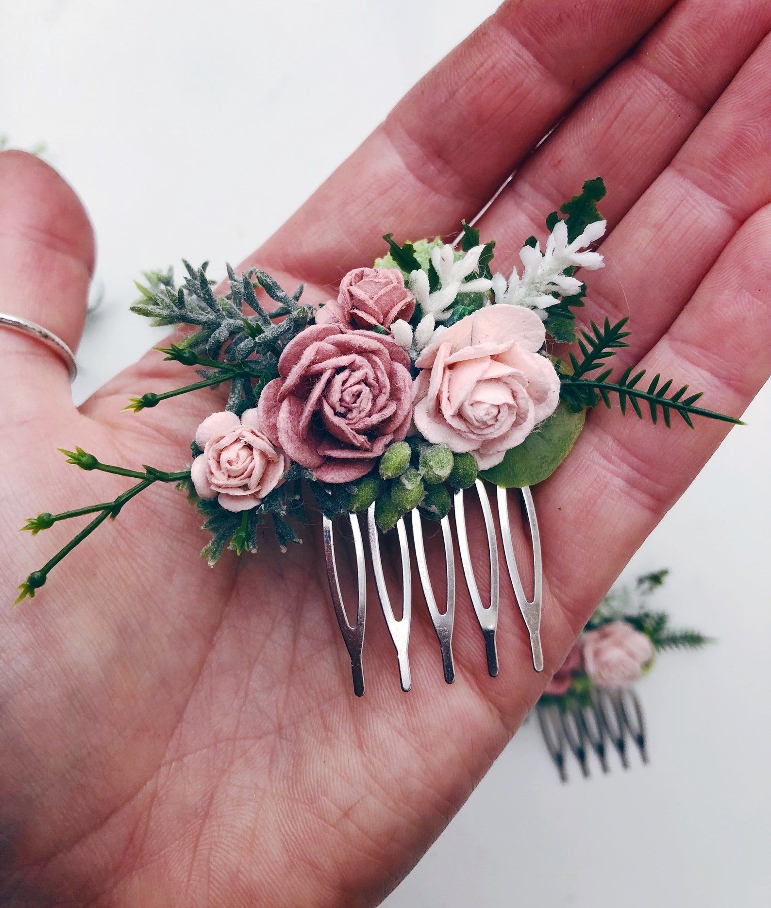 Flower Hair Comb Bridesmaid Hair Comb Bridal Hair Comb Etsy UK