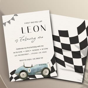 Modèle d’invitation d’anniversaire de voiture de course, invitation de voiture de course anniversaire d’enfants, garçon d’invitation de course, invitation d’anniversaire de voiture, Formule 1