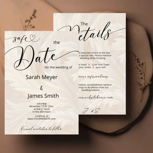 Modello minimalista per invito a nozze, biglietto d'invito digitale per matrimonio, invito a matrimonio, invito a festa di nozze, salva la data