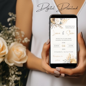 Hochzeitseinladung, digitale Einladungskarte Hochzeit,  WhatsApp Einladung Hochzeit, Editierbare Hochzeitseinladung, Hochzeitsvorlage