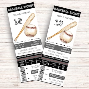 baseball birthday invitation editable, baseball invitation, voucher for baseball stadium baseball voucher, voucher baseball game