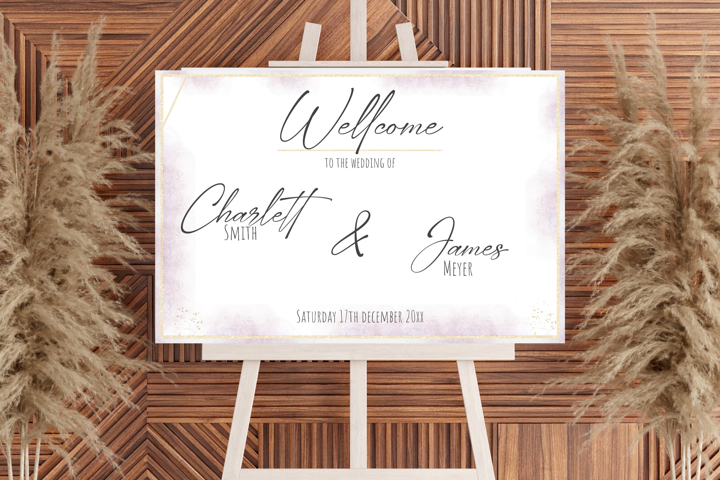 Editable Wedding Welcome Sign Template, Wedding Entrance Sign, Modern ...