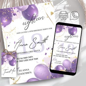 Invitation fête d'anniversaire, téléchargement numérique, modèle d'anniversaire, invitation d'anniversaire, invitation électronique, carte E personnalisable
