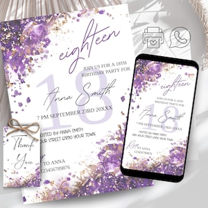 Invitation fête d'anniversaire, téléchargement numérique, modèle d'anniversaire, invitation d'anniversaire, invitation électronique, carte E personnalisable