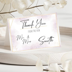 Plantilla de tarjeta de agradecimiento, descarga de tarjeta de agradecimiento de boda imprimible, tarjeta de agradecimiento de matrimonio editable para imprimir, tarjeta de agradecimiento de boda