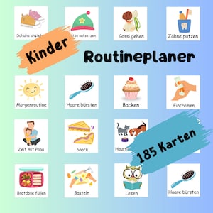 Routineplaner, Tagesplan Kinder pdf, Tagesablauf, Routineschilder, Wochenplaner Kind, Routine Karten, Montessori Karten, Aufgabenplan