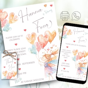Fairy uitnodigingskaart bewerkbaar, mobiele telefoon uitnodiging verjaardag, kinderverjaardagsuitnodiging, cadeau, verjaardagsuitnodiging meisje, fee, elf