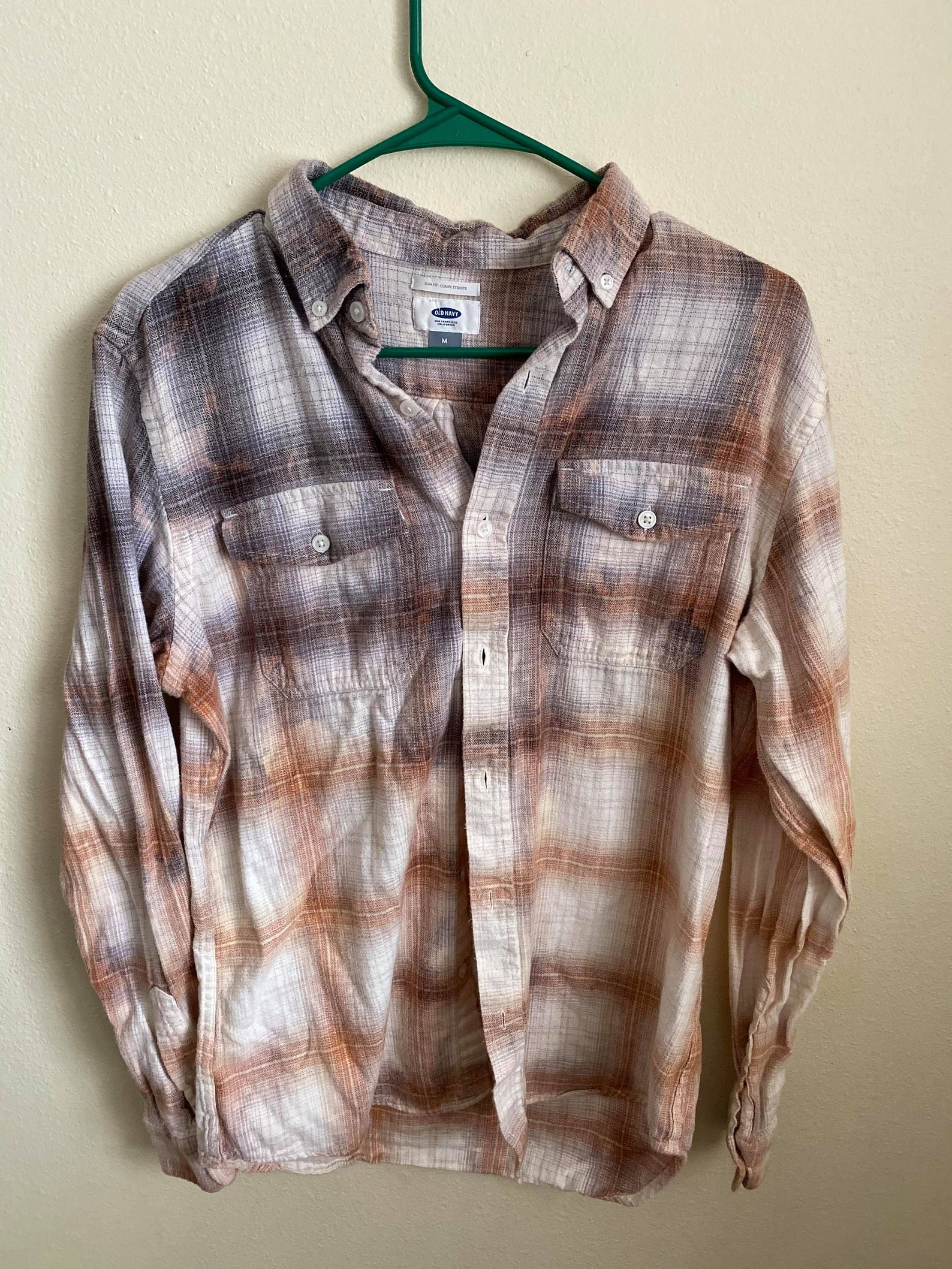 Custom bleach flannel/acid wash flannel Etsy