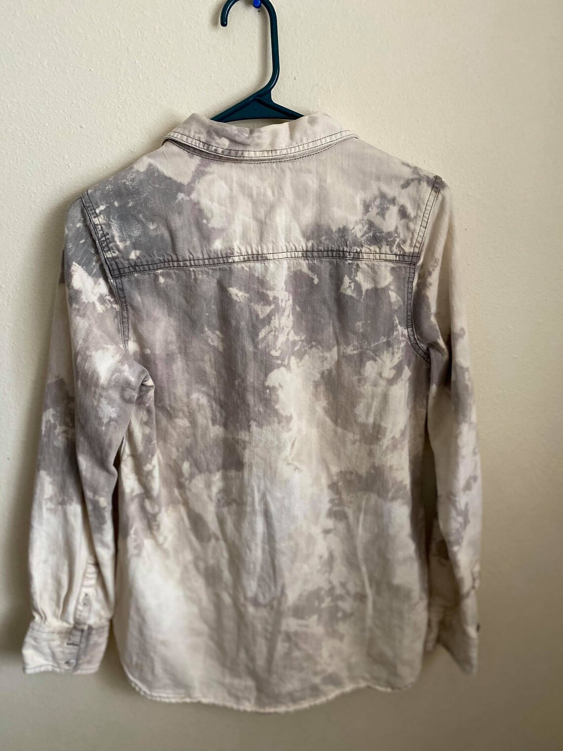 Custom bleach button up shirt/acid wash shirt Etsy