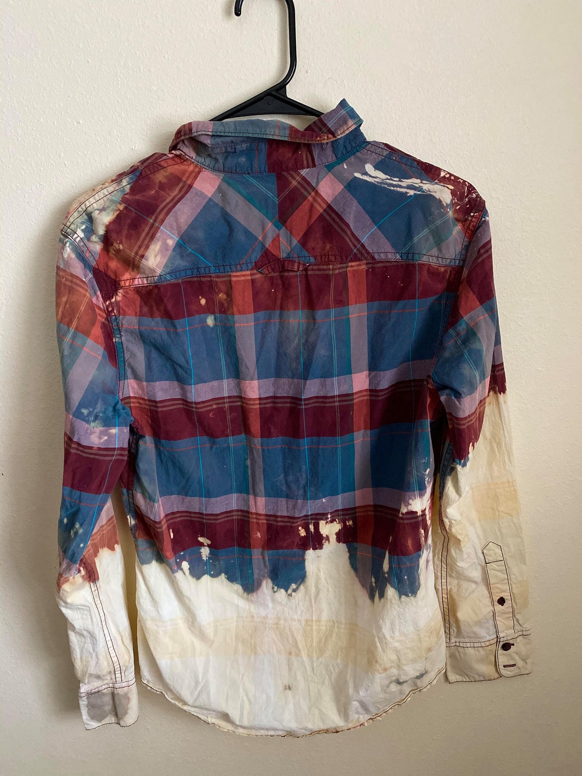 Custom bleach flannel/acid wash flannel Etsy