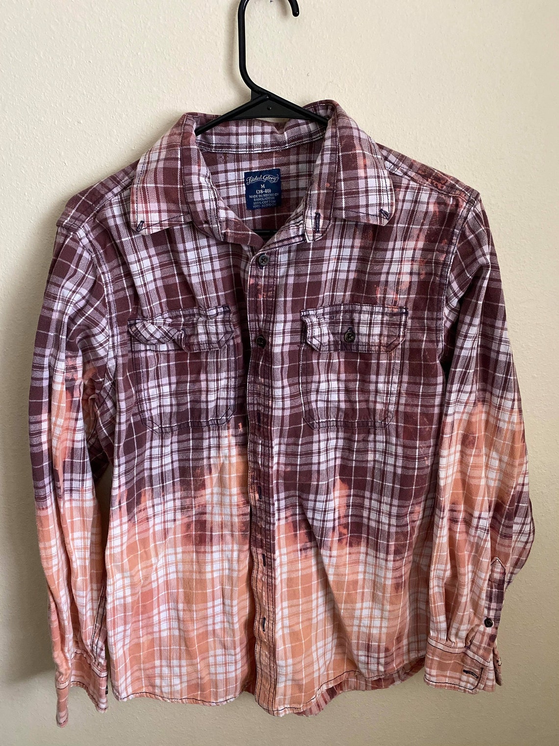 Custom bleach flannel/acid wash flannel Etsy