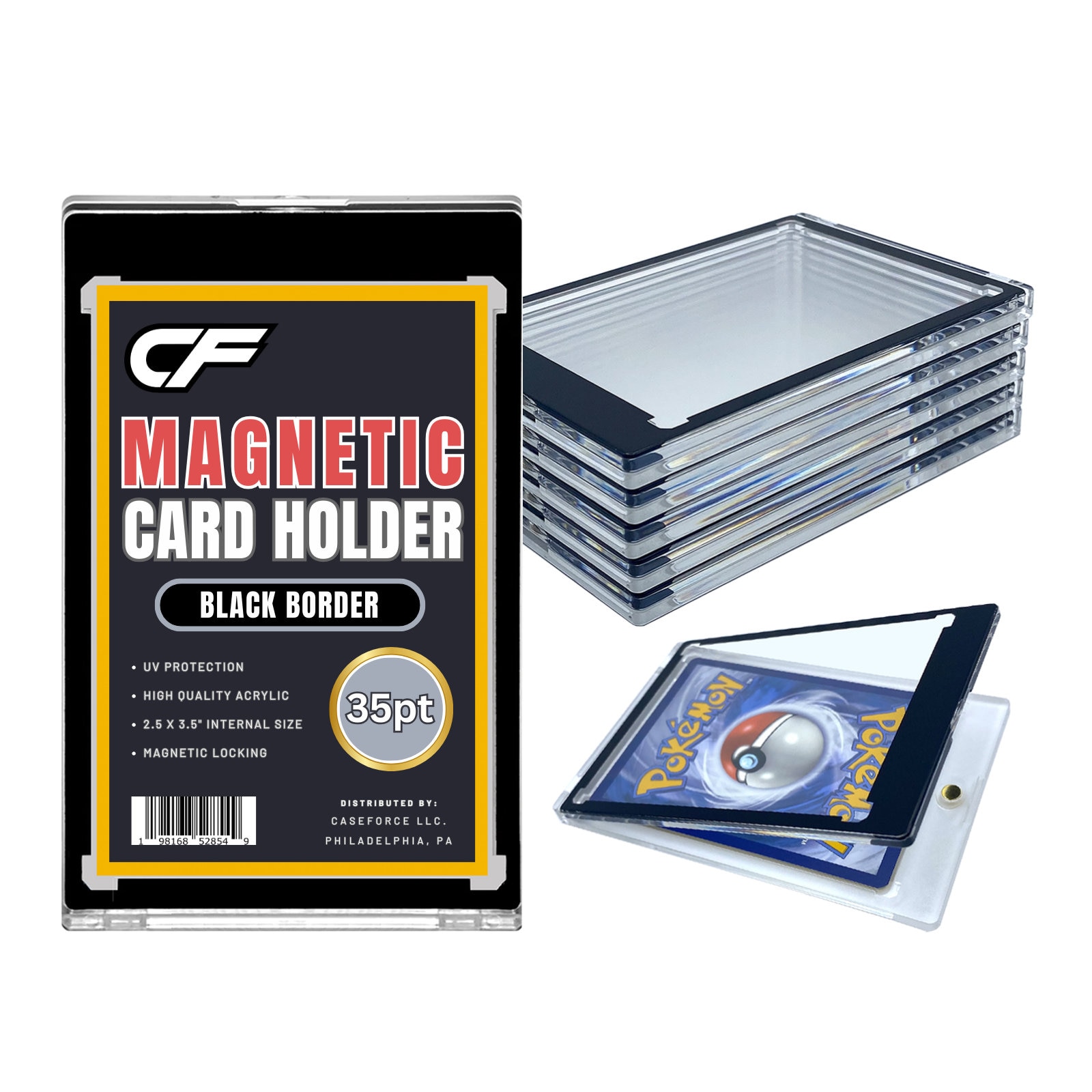 CF Magnetic Card Holder One Touch Case BLACK BORDER - 35PT-260PT