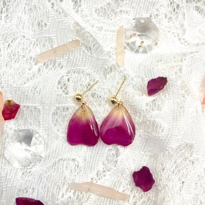 Wild Alpine Rose Petals on Post Earring