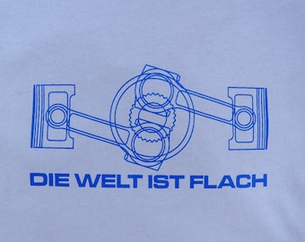 German World Is Flat Engine T-Shirt Boxer Motor Flat 6 Porsche Vee Dub Bug Sambra Germany flat 4