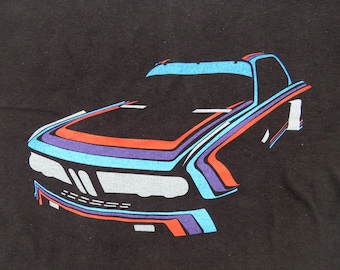 BMW 3.0 CSL T shirt black Martini Rossi racing rally team champion