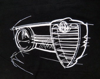 Alfa Romeo GTV sports car t-shirt black SCCA Racing Spider F1 GTA Giulia Sprint