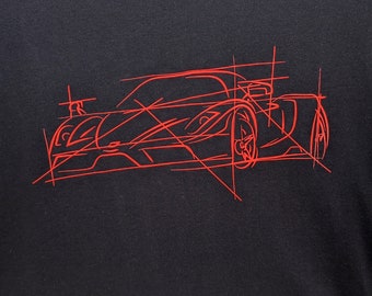 New Black Ferrari Enzo custom line art racing shirt F1 SCCA 6.0 V12 Berlinetta