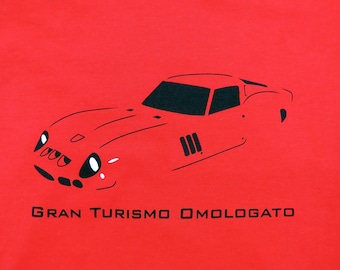 Ferrari 250 GTO style custom art sports car shirt 100% cotton