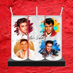 Elvis Tumbler Png & Jpg for 20 OZ Sublimation Skinny Tumbler Design - Straight Sublimation Wrap Design Gift