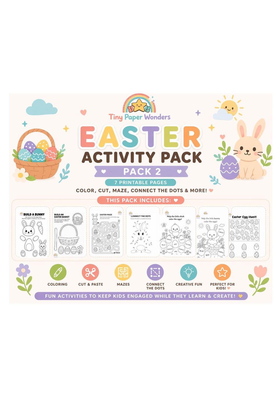 Easter Activity Pack for Kids Printable | Toddler Busy Book PDF ...
