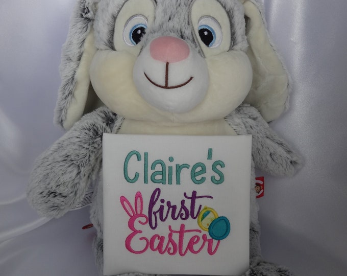 Personalized Embroidered Stuffed Cubbies Bunny First Easter Etsy