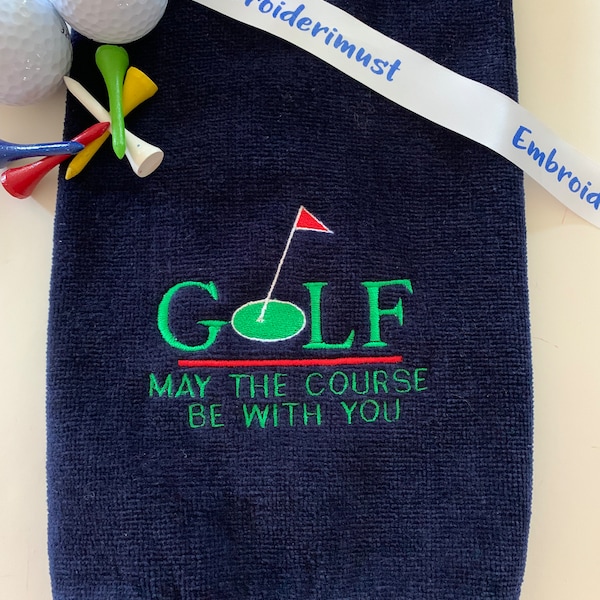 Serviette de golf brodée, cadeau personnalisé pour golfeur