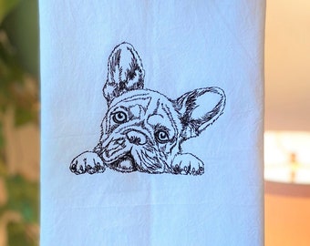 French Bulldog Pup on a Soft White Towel
