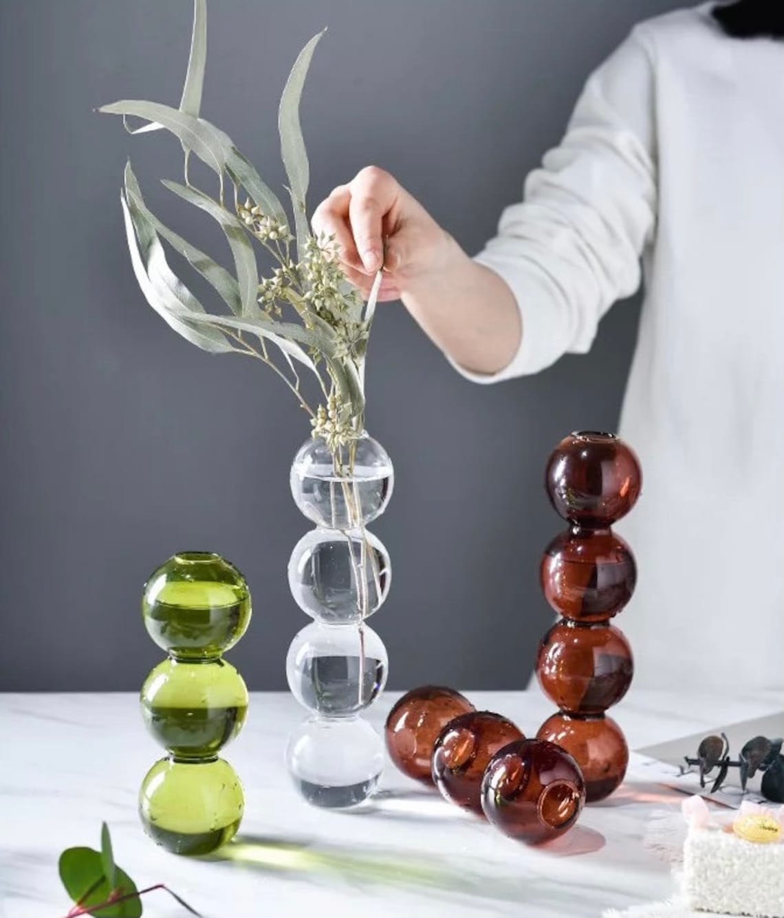 Glass Bubble Vase Glass vases Decorative Vase Glass Art Etsy