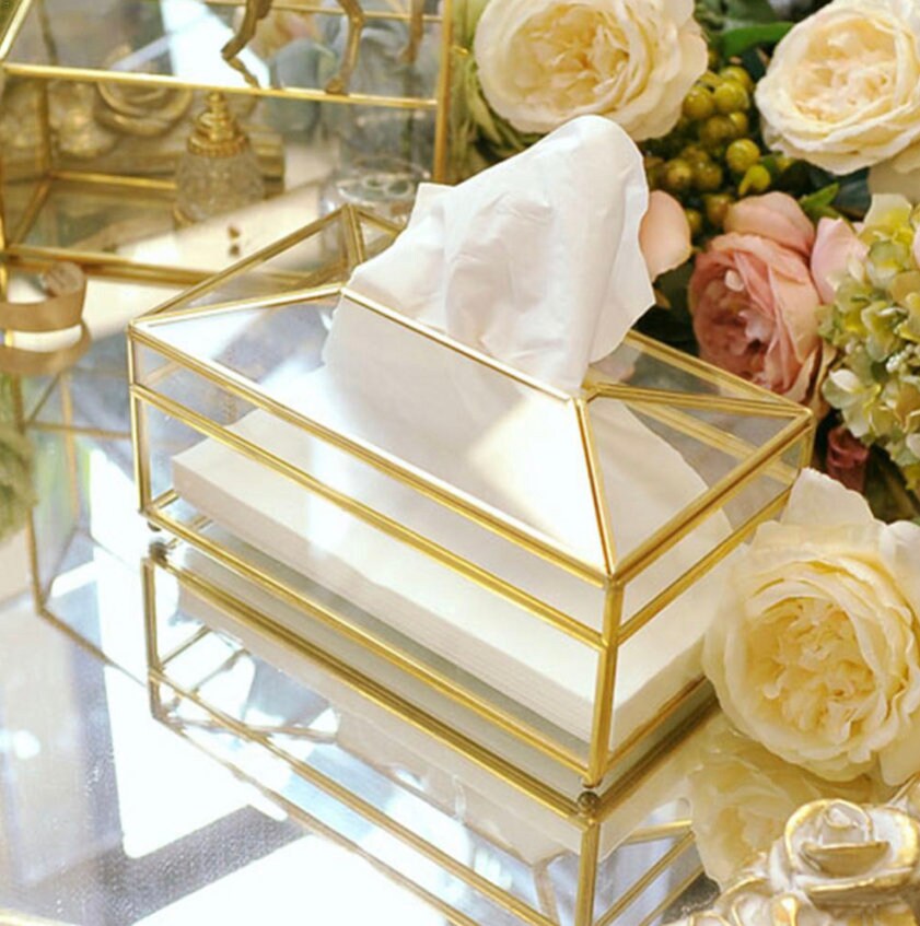 Decorative Tissue Box Cover Glass Tissue Box Mirror Tissue Etsy
