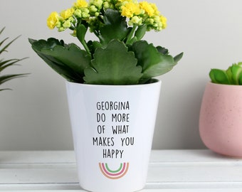 Personalised Rainbow Plant Pot - Gift for Her | Mother's Gift | Gift for Mum | Gift for Gardener | Birthday Gift | Gift for Any Occasion
