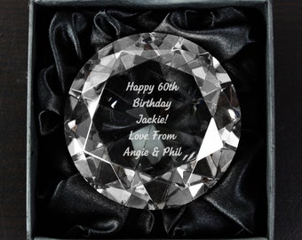 Personalised Diamond Paperweight - Wedding Gift | Anniversary Gift | Gift for Couples | Birthday Gift | Graduation | Retirement