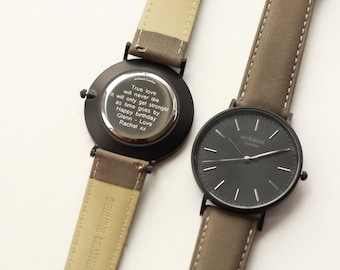 Personalised Men's Architect Watch with Leather Strap | Gift for Him | Gift for Dad | Birthday Gift | Anniversary Gift | Wedding Gift