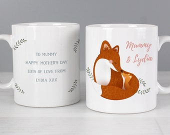 Personalised Mummy and Me Fox Mug - Birthday  Gift | Gift for Her | Gift for Mum | Gift for Grandmother | Gift for Sister