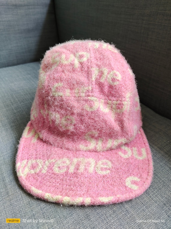 Supreme CAMP Pink X Harris Tweed Caps Hats RARE - Gem