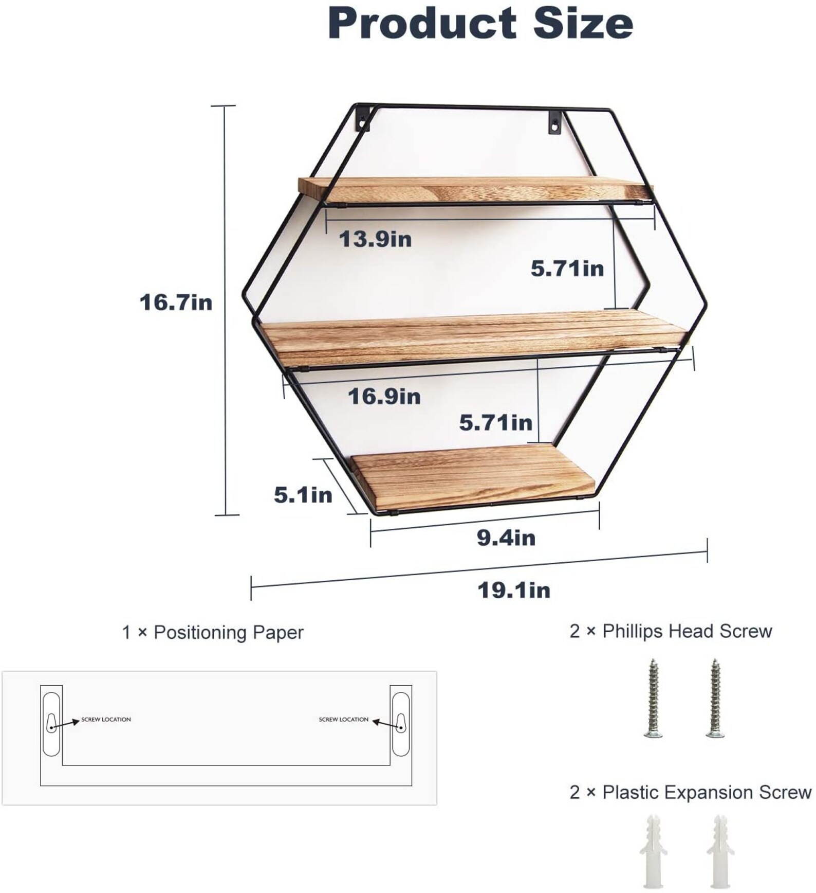 Hexagon Floating Wall Shelves Geometric Decorative Farmhouse Etsy
