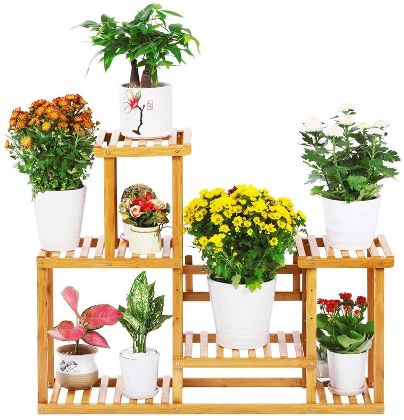 Bamboo Plant Stand Rack 4 Tier Indoor&outdoor Multiple Flower Etsy