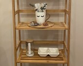 47.5 39 39 Bamboo Ladder Shelf, Multifunctional Plant Flower Display Stand, Storage Rack, Bookcase Bookshelf Natural (4 Tier)
