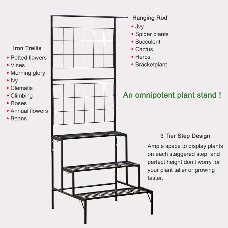 3Tier Hanging Plant Stand Planter Shelves Flower Pot Etsy