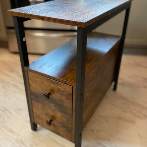 Narrow End Table With Drawer Etsy