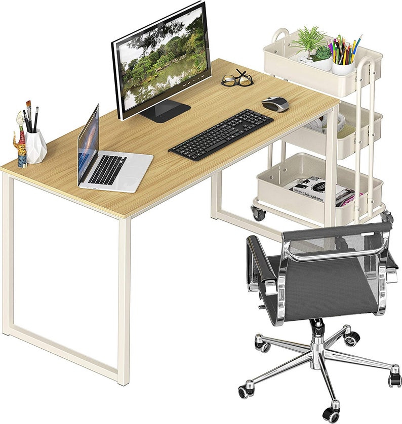 Home Office 48inch Computer Desk White/oak Etsy