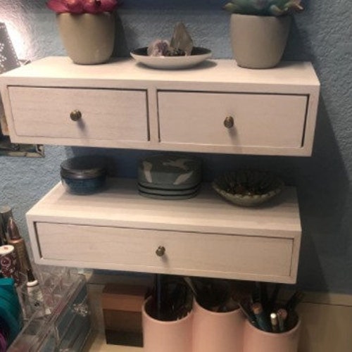 Solid Cherry Wood Floating Nightstand / Floating Walnut Etsy