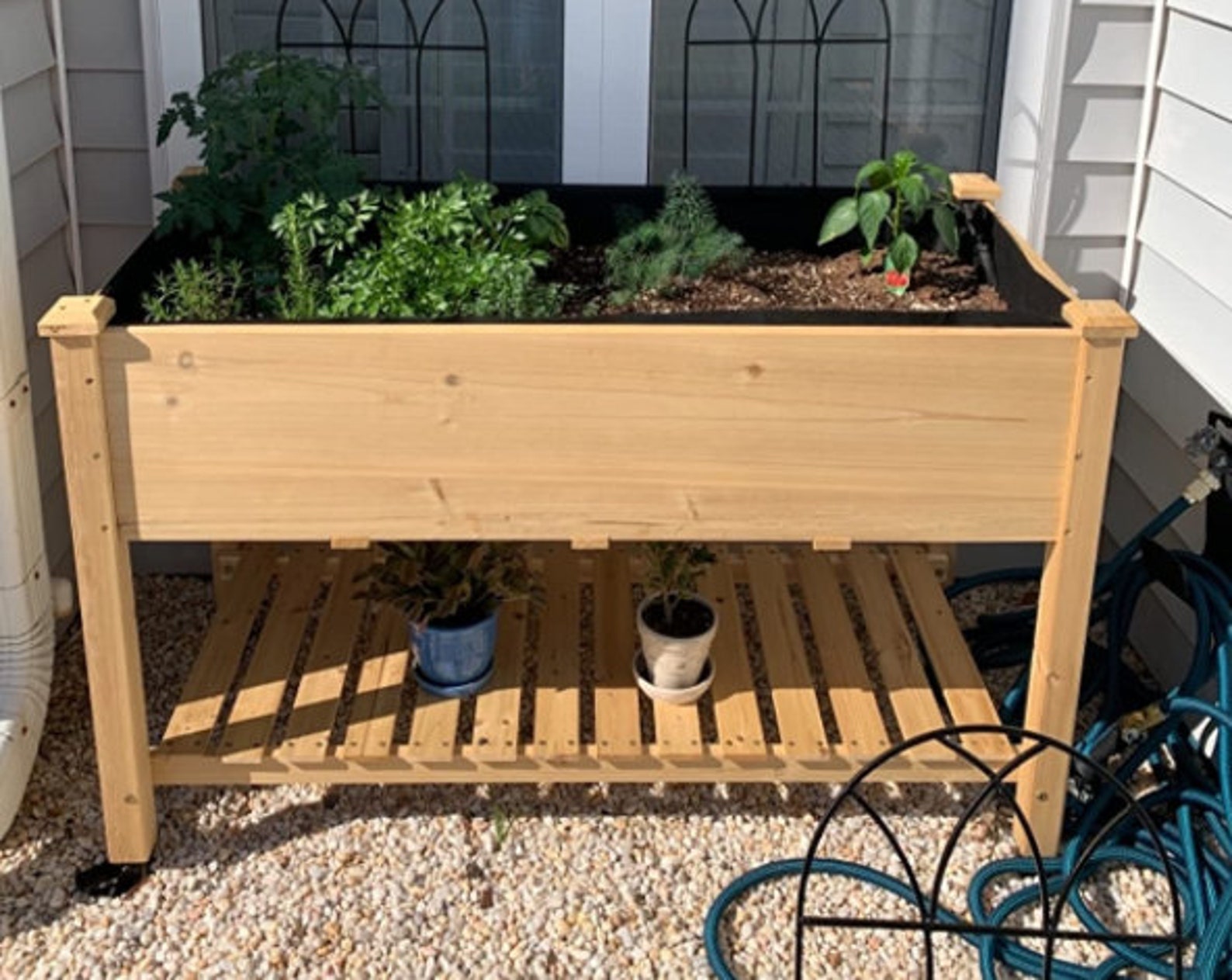 Raised Garden Bed 48x24x32inch Mobile Elevated Wood Planter Etsy