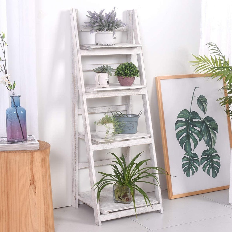 45 Foldable Ladder Shelf Plant Stand Indoor Flower Pot Etsy