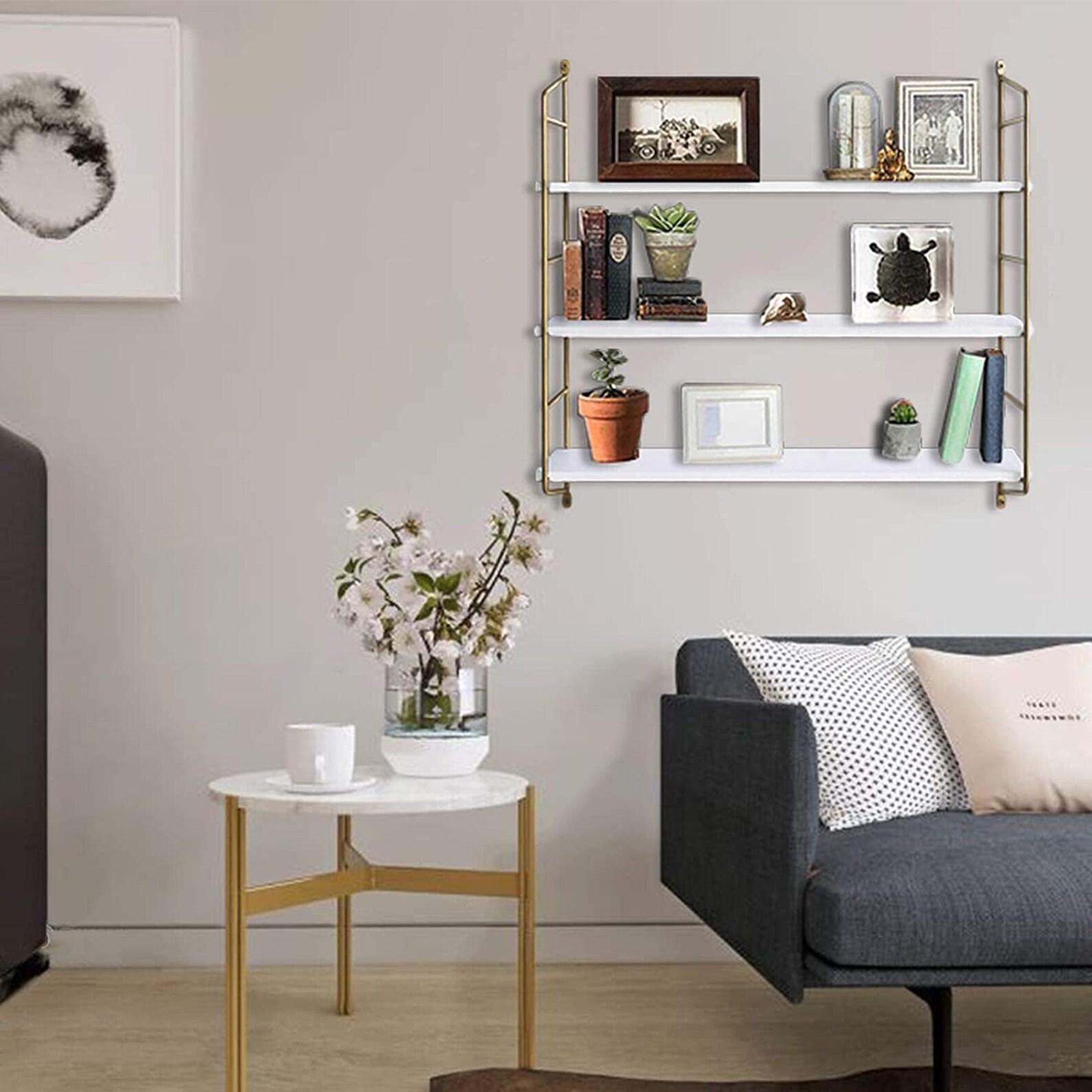 Gold Wall Shelf Floating Shelves Bathroom Mounted Shelving Etsy