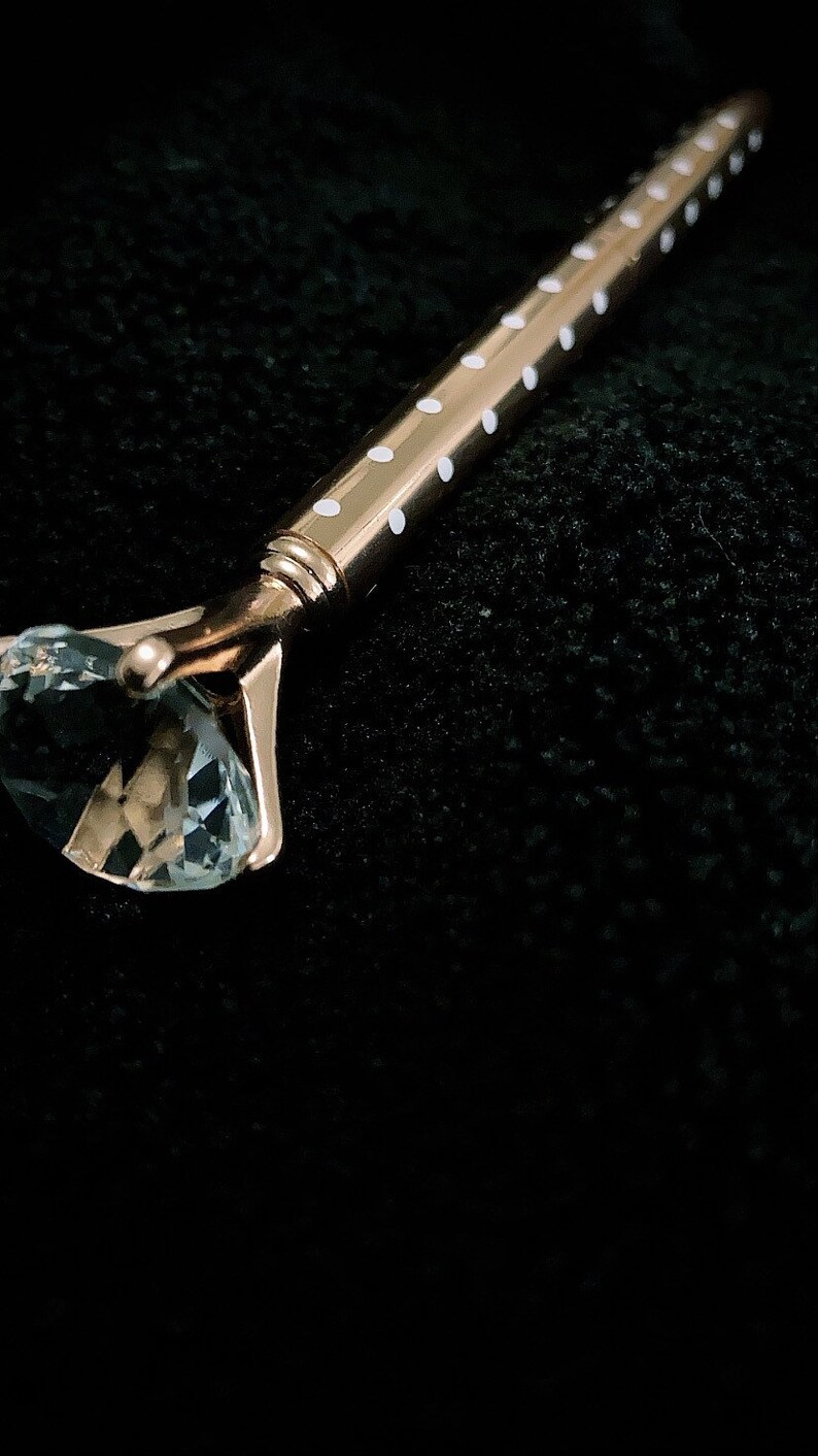 Mrs Hinch inspired Rose gold /& white polka dots Diamond pen