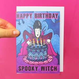 Happy Birthday Spooky Witch Halloween-kaart
