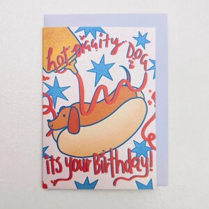 Hot Dog Wiener Birthday Greetings Card - Dachshund Ketchup Funny Bday ...