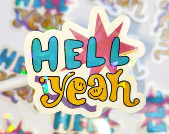 HELL YEAH Clear Crackle Sticker