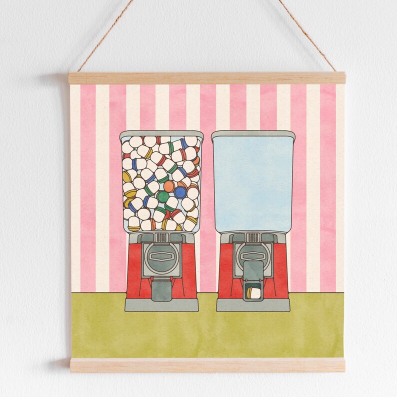 Retro Quarter Machine Print Poster Game American Cute Illustration Vintage Pop Art Children's Room Toy Arcade Brooke Bustamante image 4