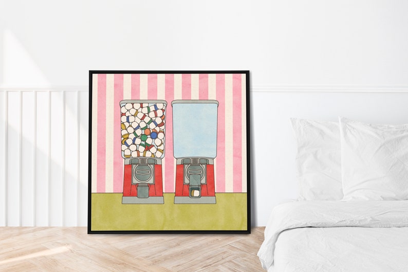 Retro Quarter Machine Print Poster Game American Cute Illustration Vintage Pop Art Children's Room Toy Arcade Brooke Bustamante image 5